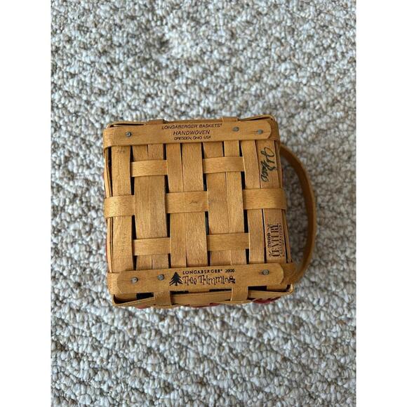 Longaberger Tree Trimming Let It Snow Basket With Protector Swing Handle 2000 - Picture 5 of 7